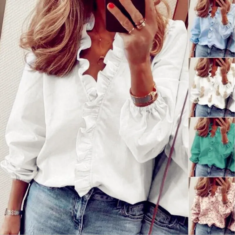 New Women Spring Autumn Summer Chiffon Tops Tees Plus Sizes Big Large Long Sleeve Shirt Casual Femme Blouse Shirts Befree Boho