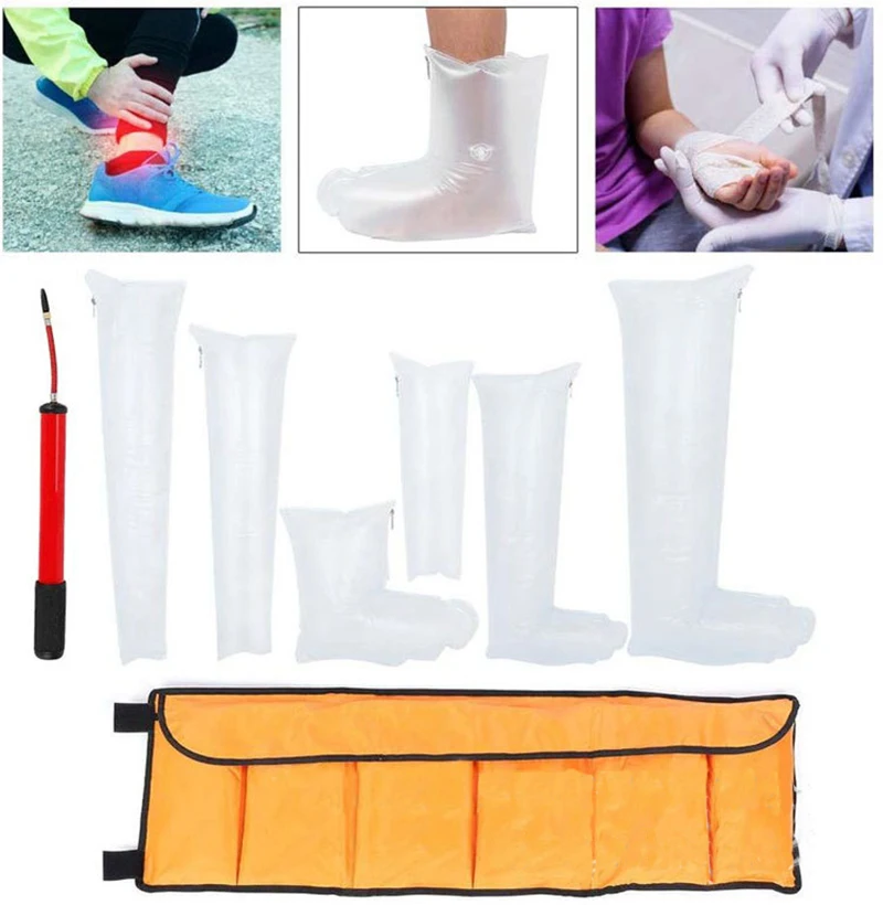 Six-piece emergency inflatable splint for fracture fixation of injured joints air splint inflatable splint