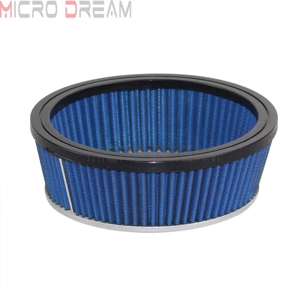 Motorcycle Round High-Flow Air Cleaner Filter System Inner Element Blue For Harley Softail Road King Electra Glide Fat Boy Dyna