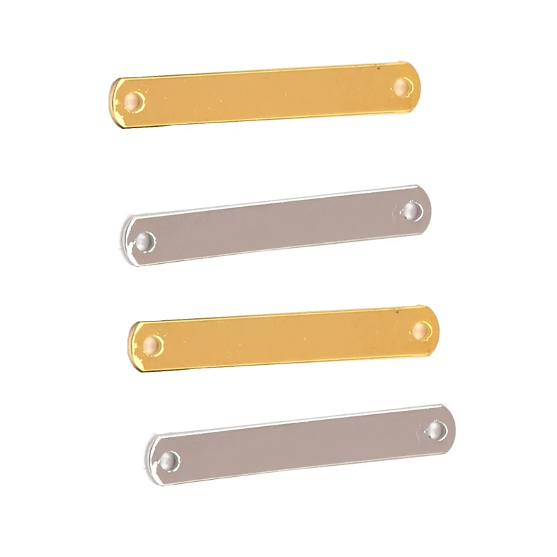 20 pieces 4 * 25mm 5-color copper smooth double-hole rounded rectangular copper piece necklace pendant jewelry accessories