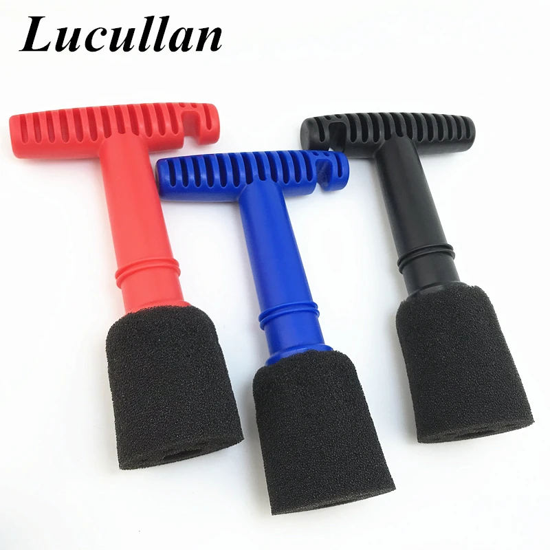 

Lucullan Design Foam Fitting Recessed Lug Nut Wheel Cleaning Brush With Handle and Removable Insert Sponge