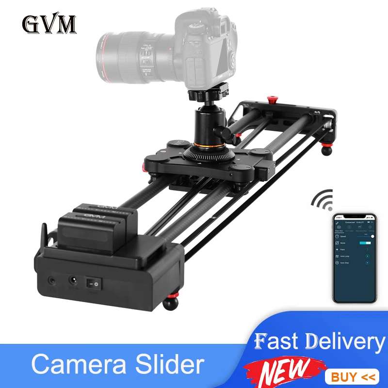 GVM-1.5D 80CM Professional Wireless Video Carbon Fiber Motorized Camera Slider Phone App Control