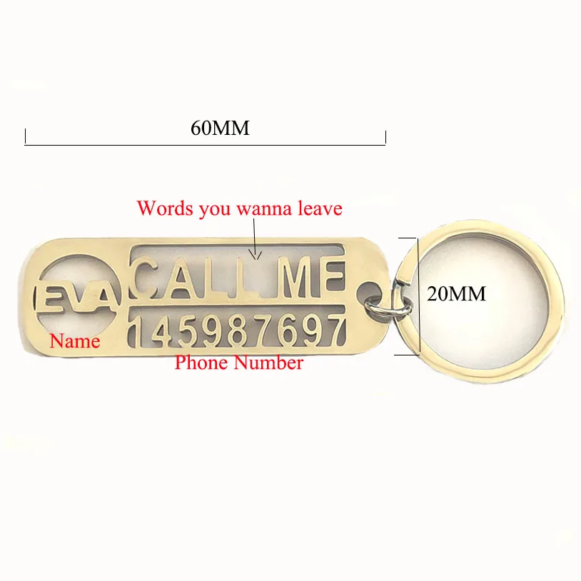 Handmade Custom Keychain For Car Logo Name Stainless Steel Personalized Gift Customized Anti-lost Keyring Key Chain Ring Gifts