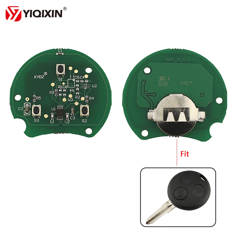 

YIQIXIN 433Mhz Chip Remote Car Key Circuit Board For Mercedes Benz Smart Fortwo 450 Forfour 451 Roadster City Coupe Cabrio PCB