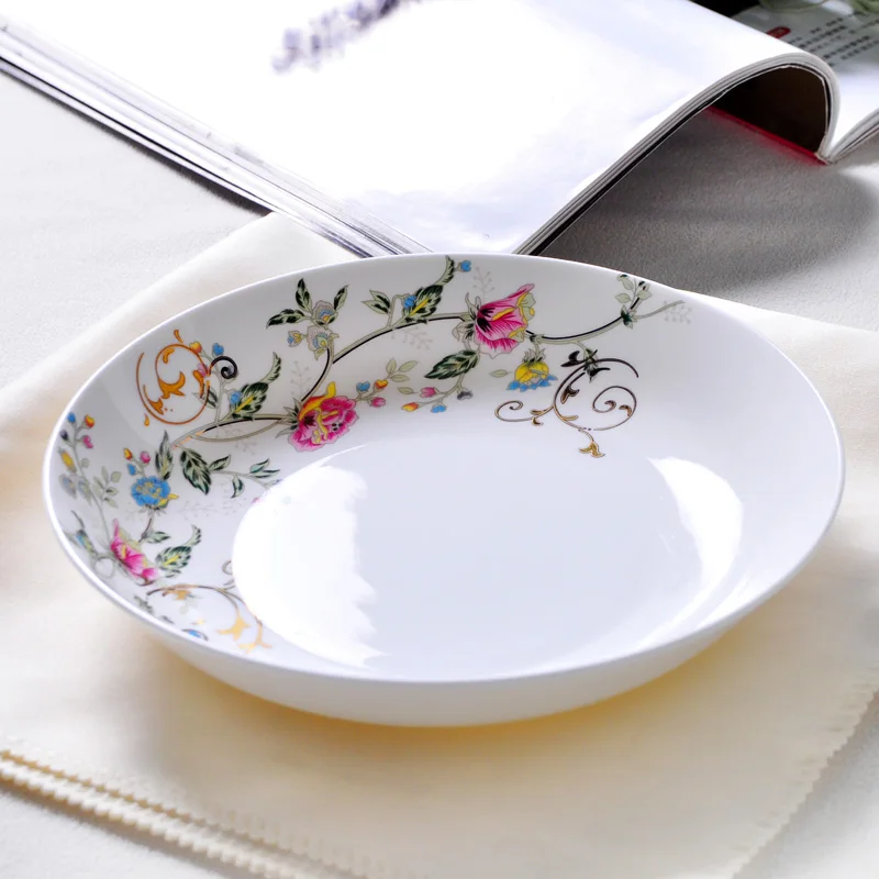 

Tangshan Bone Porcelain Creative net red bone china tableware, bowl, dish, ceramic bowl, dish, dish, dish, household combination