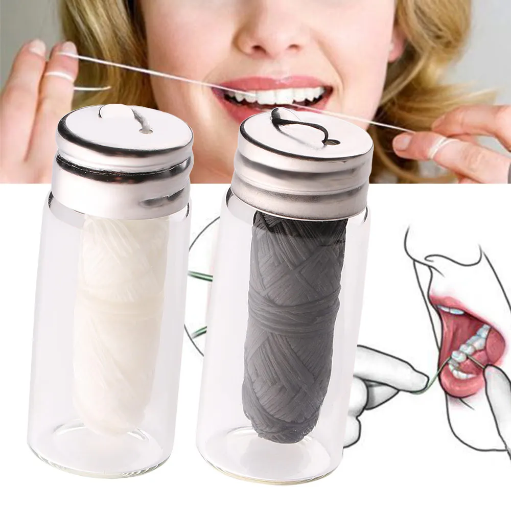 30m Eco-Friendly Dental Teeth Flosser Oral Hygiene Teeth Cleaning Mint Flavored Bamboo Floss Spool Toothpick Interdental Brush