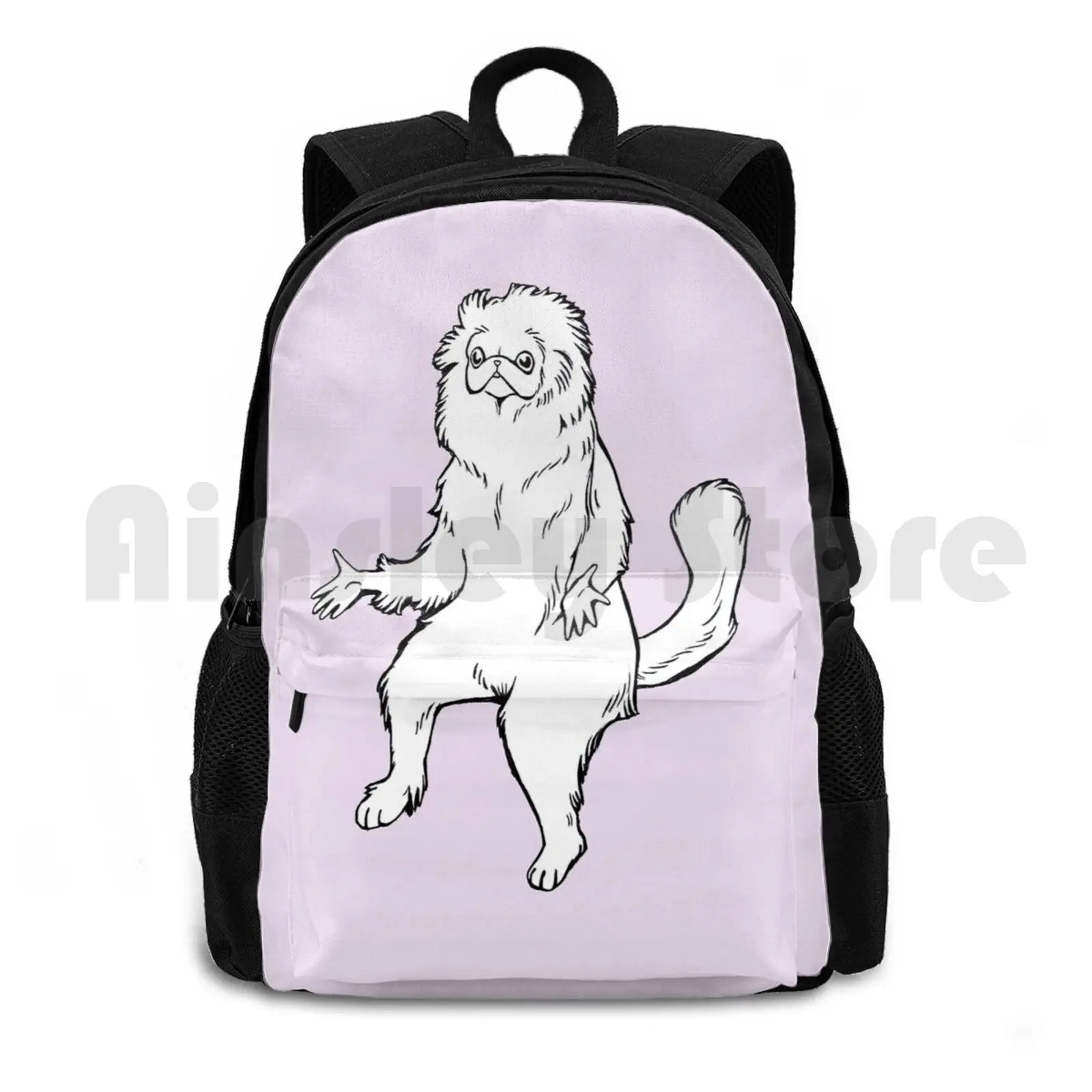 Mochila impermeável ao ar livre, gato persa guardião design, camping e viagens, branco e branco