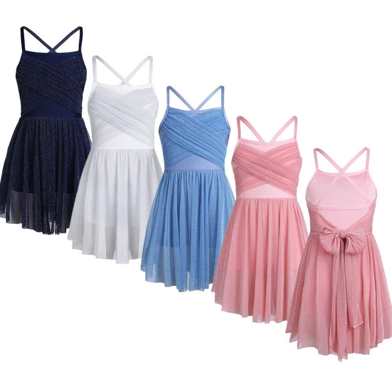 

Kids Ballet Tutu Dress for Girls Lovely Sheer Mesh Ballet Latin Dance Gymnastics Leotard Dress Ballerina Performance Dancewear