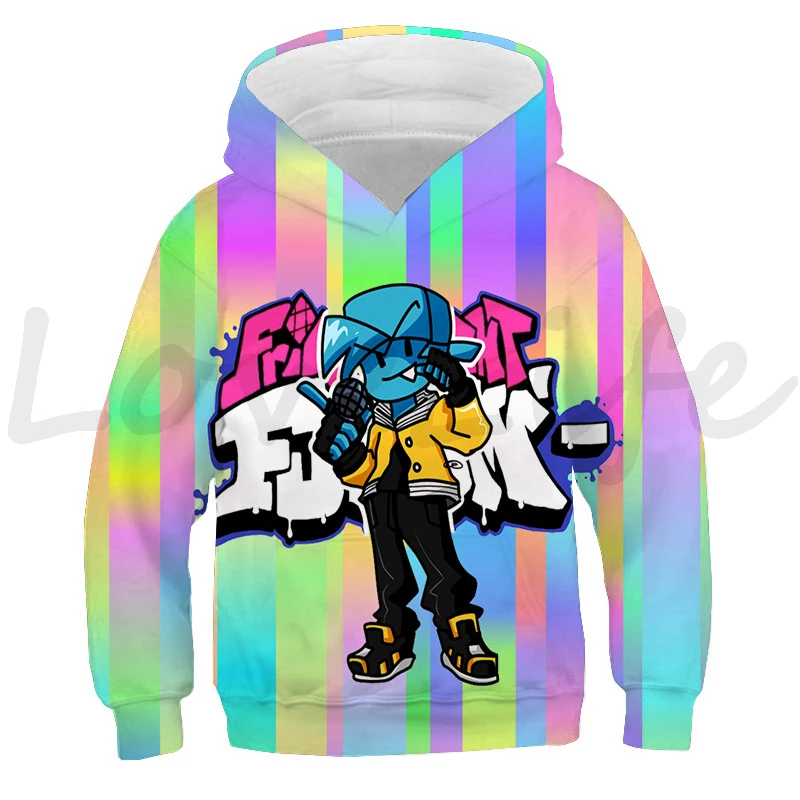 Trò Chơi Tối Thứ Sáu Funkin 3D In Hình Áo Khoác Bé Trai Bé Gái Hoạt Hình Áo Nỉ Thu Đông Hoodie Phối Fnf Chui Đầu Sudadera Quần Áo Trẻ Em