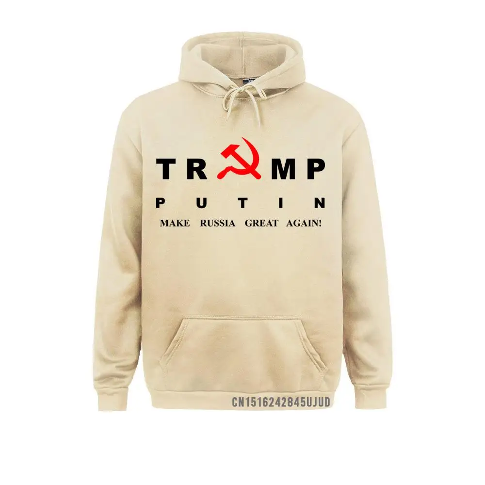 CCCP Communism USSR Soviet Union Donald Trump Vladimir Putin Make Russia Great Again Hoodie For Men Male Casual Sweatshirt