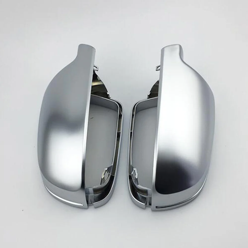 Car Mirror Cover For Audi A4 B8.5 A3 A5 S5 RS5 Matte Chrome Silver Rearview Mirror Cover Protection Cap Car Styling