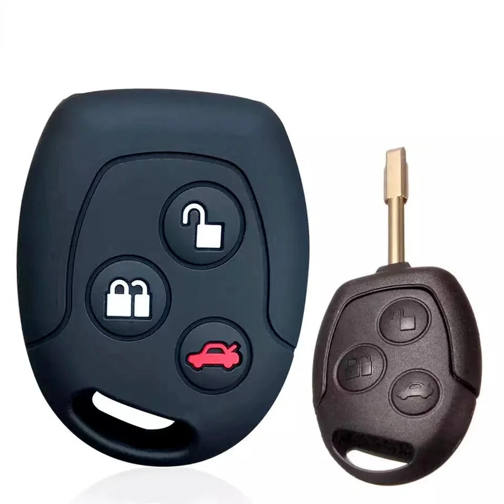 Silicone Key Holder Keychain for Ford Fiesta Mk5 Mk6 Fusion Mondeo Mk3 Focus 2 Mk1 Transit Street Ka Remote Car Key Cover Case