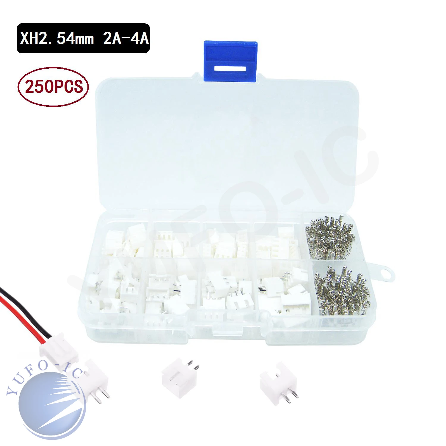 250pcs JST XH 2p 3p 4p Pin Pitch 2.54MM Kit/Housing/Header Connector Wire Cable Adaptor  Shell Kits Male And female+Terminals