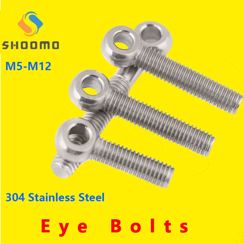 Eye Bolt Stud Articulated Anchor Bolt Black Ring Link Bolt Fisheye Eye Slip Hole Screw GB798 304 Stainless Steel