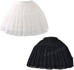 Vrouwen Meisjes Crinoline Petticoat 2 Hoepels Rok Chiffon Baljurk Korte Half Slip Onderrok voor Lolita Cosplay