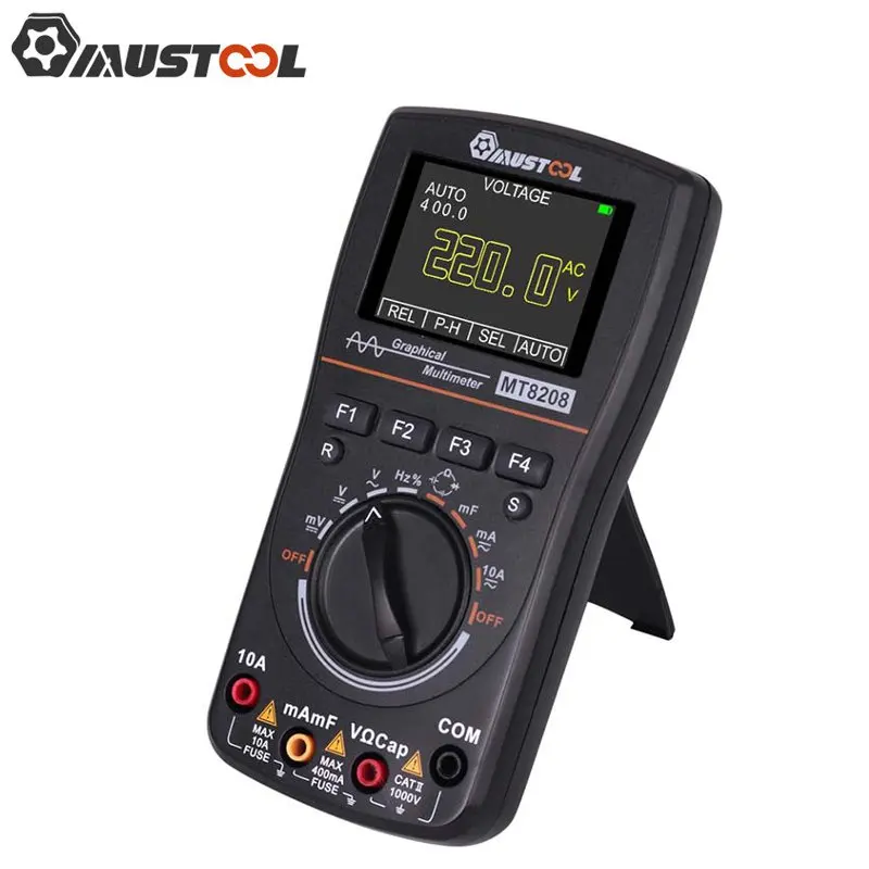 

MUSTOOL Upgraded MT8208 2 In 1 HD Intelligent Digital Multimeter Graphical Oscilloscope 2.5Msps Sampling Rate Electronic Test