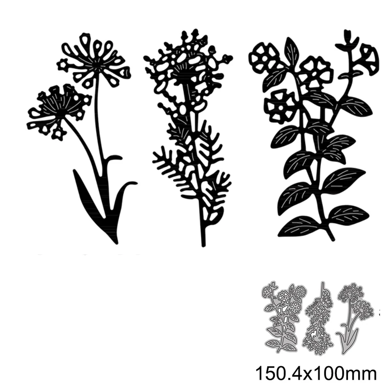

3pcs Flowers and leaves Cutting Dies for DIY Scrapbook Embossing Album Paper Card Making Craft Folder Decorative 2021 New