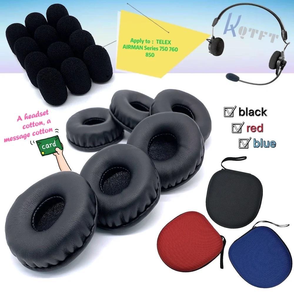 Earpads for TELEX AIRMAN Series 750 760 850 Headset bag Earmuff Cover Cups Sleeve pillow Headphones Repair Parts pilot aviation