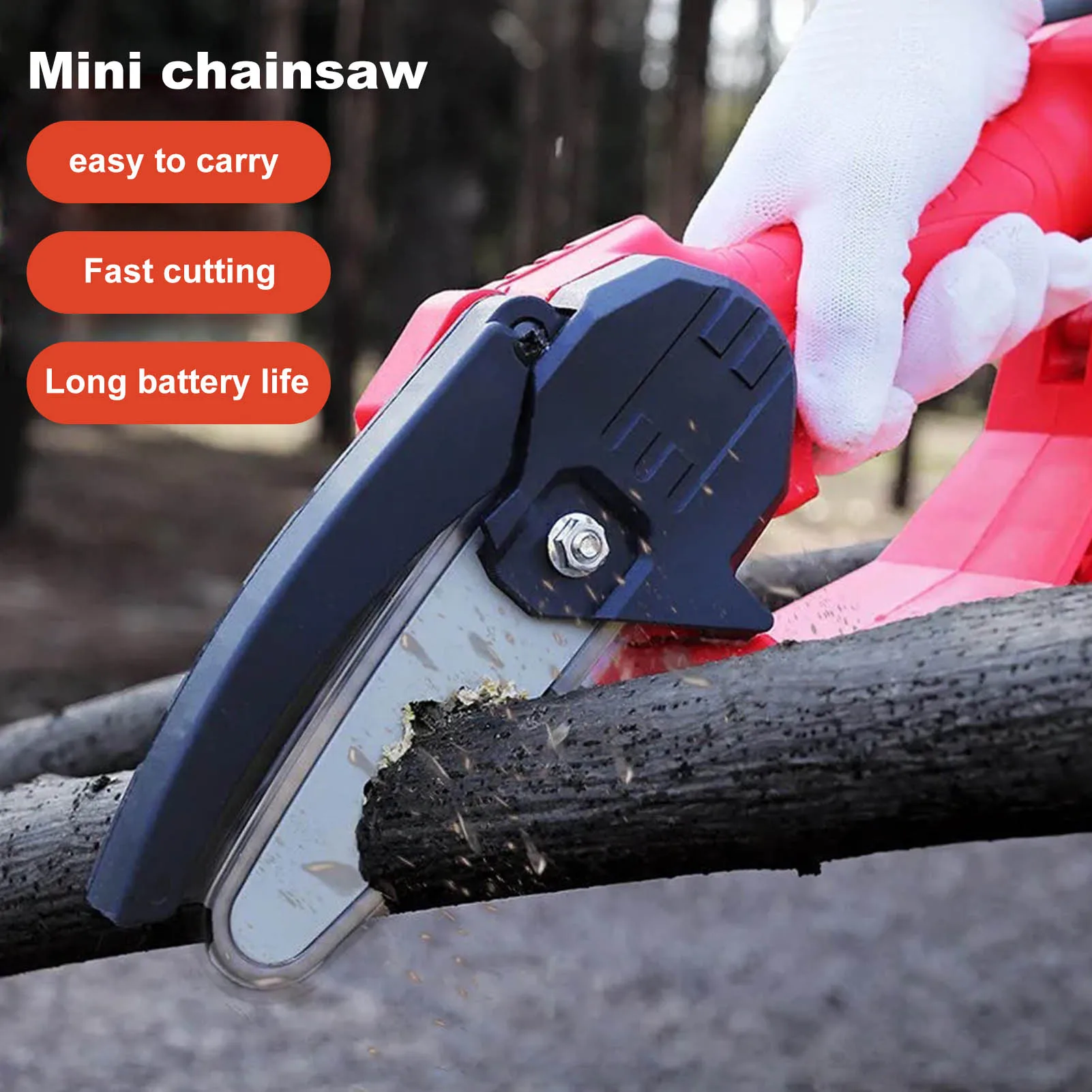 Mini Cordless Electric Chainsaw With Battery Pruning Saw Garden Logging Wood Cutter Woodworking Tools