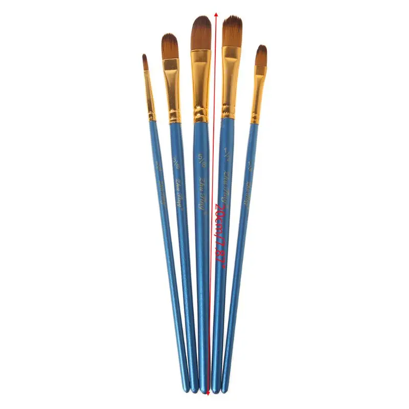 5Pcs 5Pcs Künstler Pinsel Set Nylon Borsten Haar Aquarell Acryl Öl Malerei Runde Slant Stift Spitze Holz griff Zeichnung Kunst