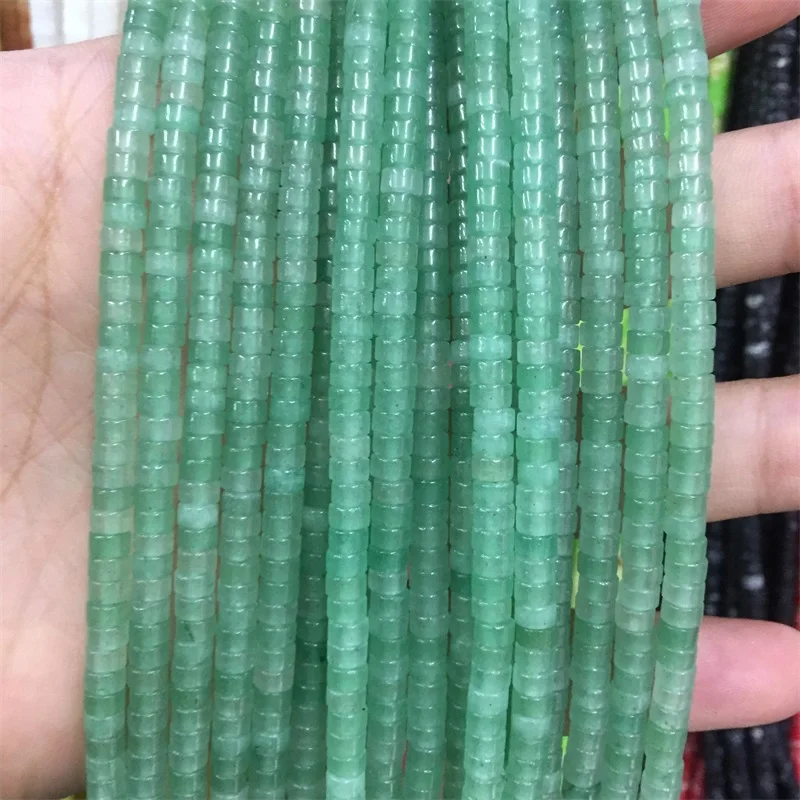 3*6MM Green Heishi Aventurine Jade Disc Gemstone Small Natural Stone Rondelle Seed Spacer Little Beads for Jewelry Bracelet Diy