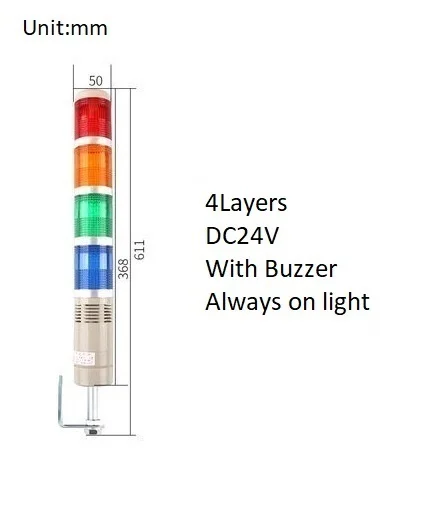 Industriële Multilayer Veiligheid Stapel Alarm Lamp Side Opknoping Led Signaal Toren Waarschuwingslampje DC12V/24V AC110V/220V Met Zoemer