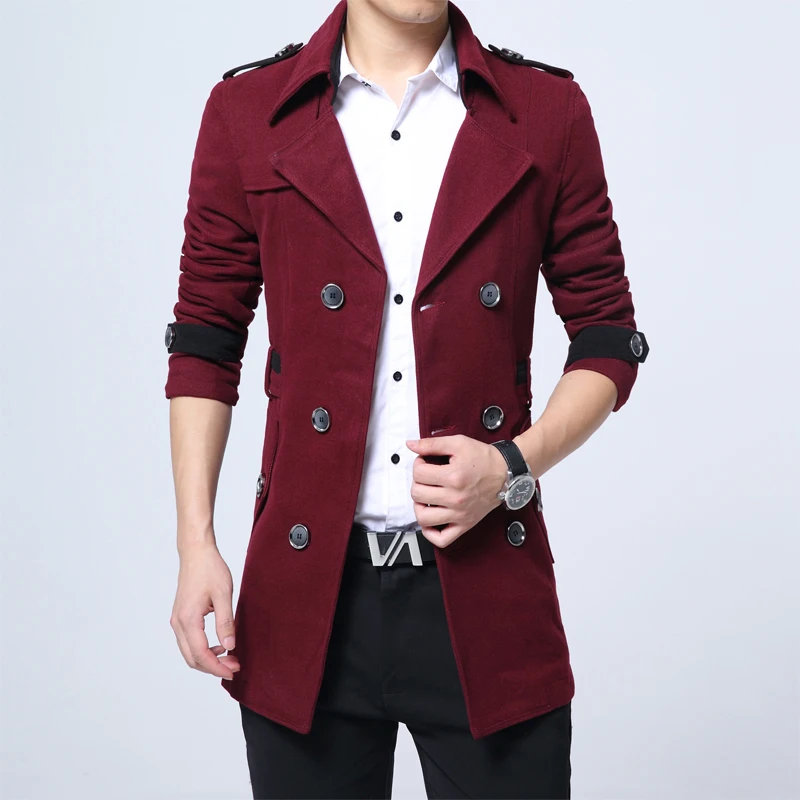 

Autumn Winter Coat Men Plus Size Woolen Men's Jacket Korean Black Mens Coats Overcoats Man 5xl Casaco Masculino KJ247