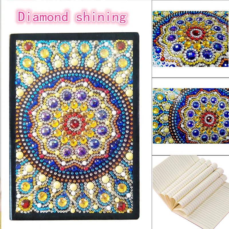 New style Diary Book Diamond Embroidery notebook hotSale DIY Crystal partial 5D diamond painting mosaic round rhinestone