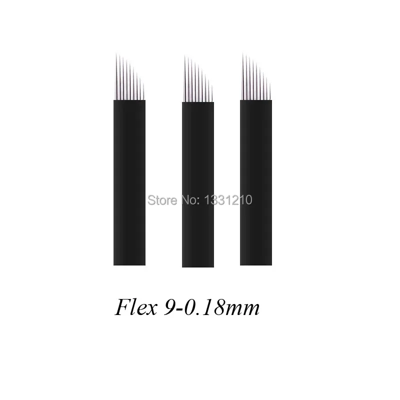 500 Pcs Lâminas Para Tebori Microblading 9 Pontas  Nano Flex 0.18mm Microblading Needles for Tobori Pen