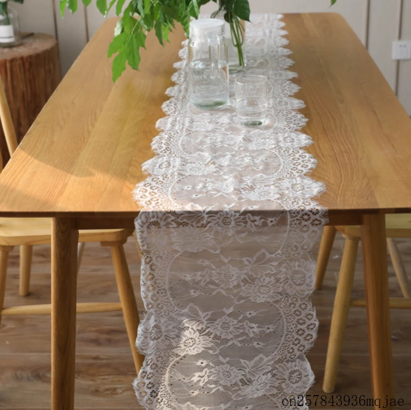 50pcs Lace Table Runner Chair Sash Floral Table Runners Modern  Wedding Decor Table Decoration for Home Hotel Birthday Party