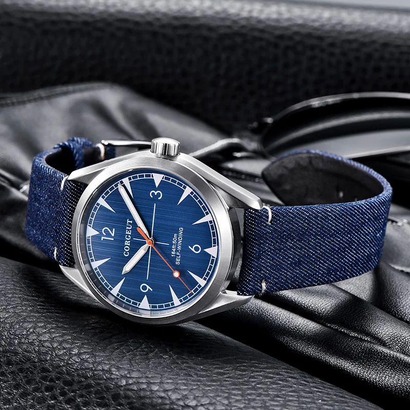 New arrival Fashion 41mm Corgeut Japan MIYOTA Sapphire Glass top brand luxury clock male leather Automatic Movement men\'s Watch