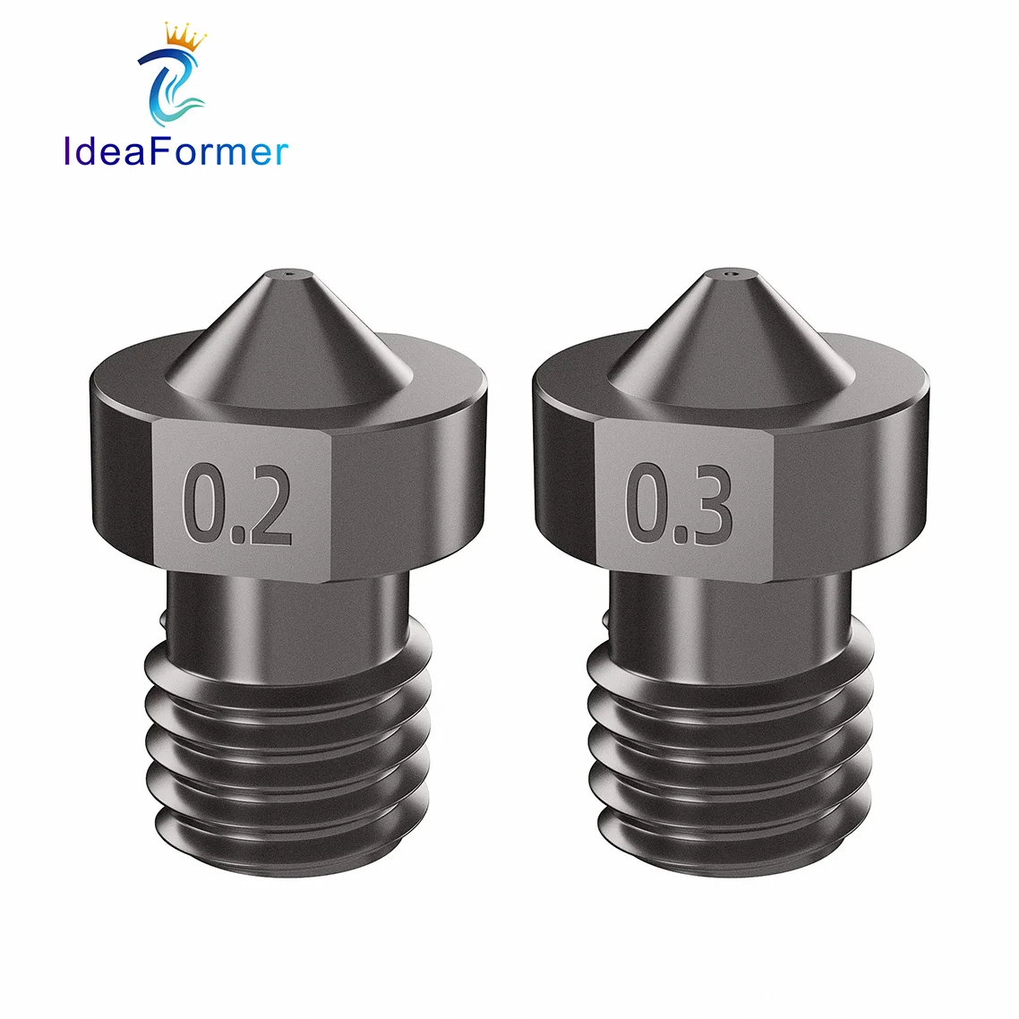 V6 Düse aus gehärtetem Stahl 0,2/0,4/0,6/0,8/1mm 1,75mm Filament M6 3D-Drucker-Düse für Ender 3 Hotend Titan Extruder Prusa I3 MK3 – Detail 7
