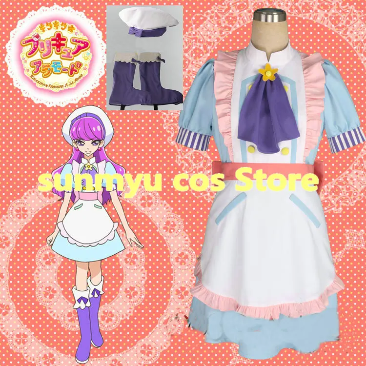 

KiraKira Pretty Cure A La Mode Cure Macaron Kotozume Yukari patissier Cosplay Costume,Custom Size