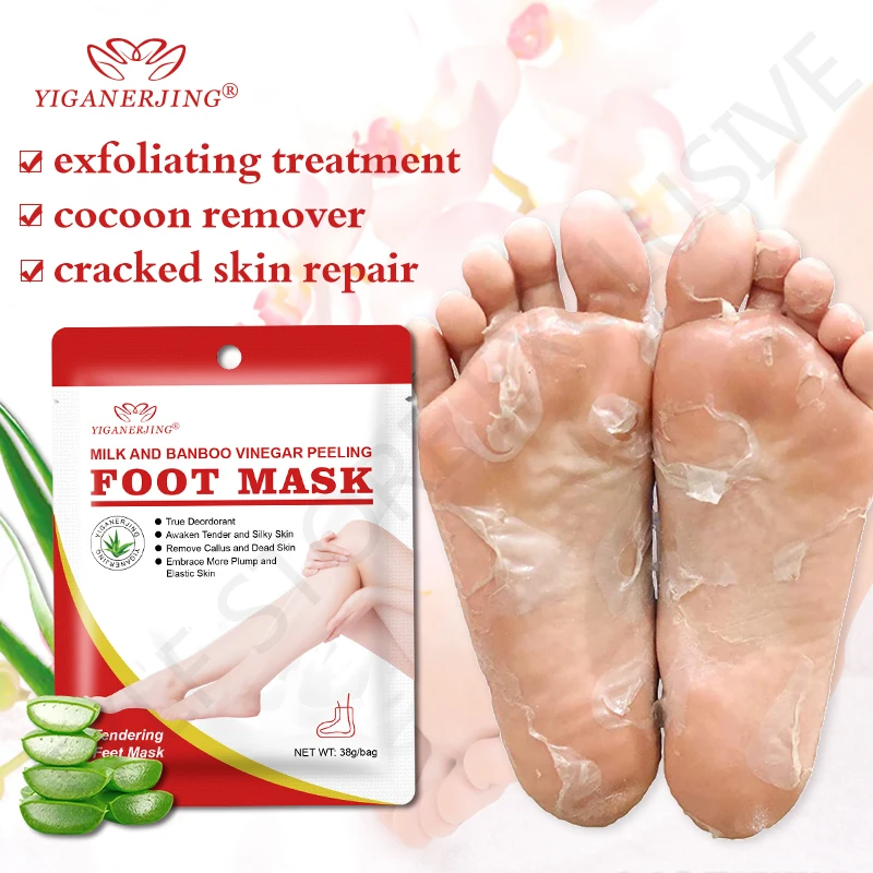 YIGANERJING Feet Exfoliating Foot Masks Patch Feet Pedicure Socks Scrub Patch Heel Repairing Remove Dead Skin Foot Peeling Masks