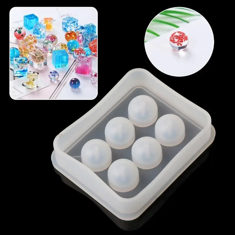 Silicone Mold 12mm Ball 3D DIY Jewelry Necklace Pendant Making Tools Epoxy Resin Crafts Cake Fondant Decoration Molds Handmade