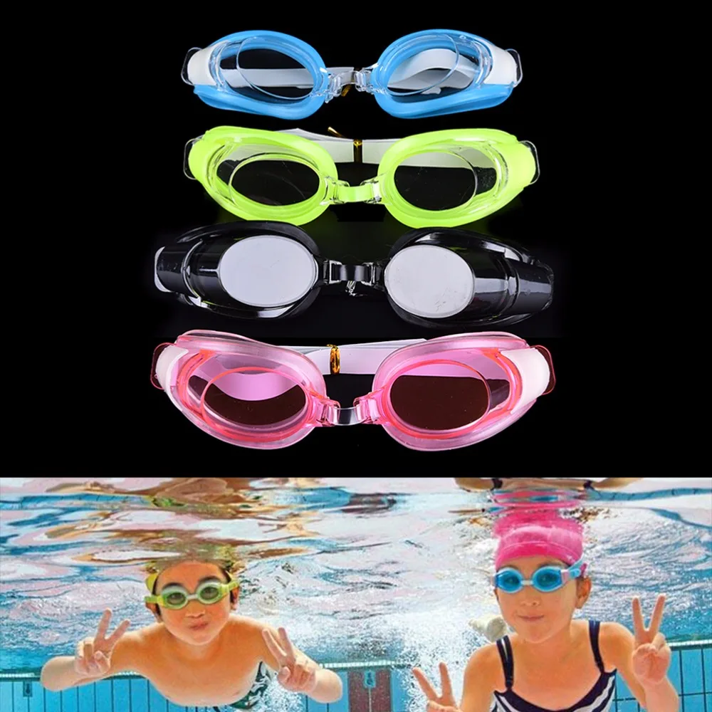 New Adjustable Children Kids Waterproof Silicone Anti Fog UV Shield Swimming Glasses Goggles Eyewear Eyeglasses