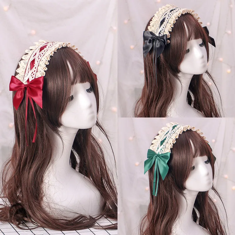 Japanese Adorable Girl Lolita Lolita Headpiece of Lace Sweet KC Headband Hair Cos Maid