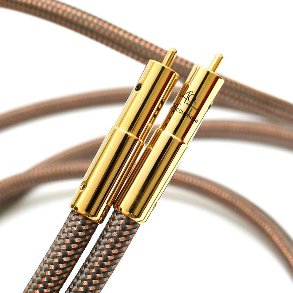 Hifi high-end Accuphase 40th Anniversary Edition OCC pure copper RCA Interconnect Audio Cable Gold plated CD amplifier amp