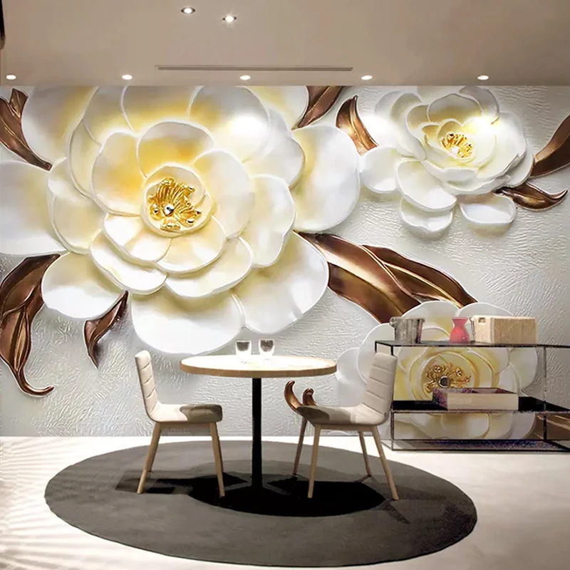 Custom Any Size 3D Painting Beautiful Large Flower Photo Wall Mural Living Room Bedroom Restaurant Waterproof Wallpaper Tapety