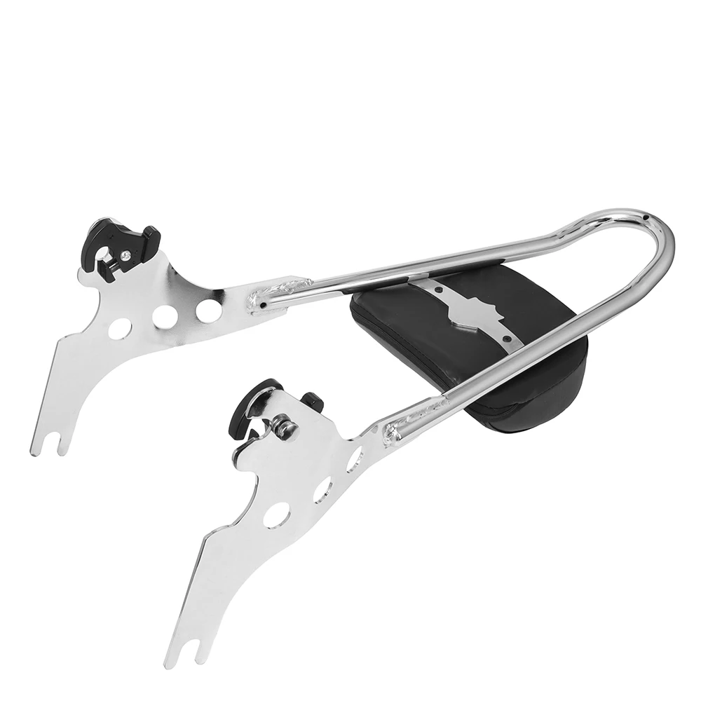 Motorcycle Black/ Chrome Detachable Sissy Bar Rear Passenger Backrest Cushion Pad For Harley Sportster XL 883C 883R 1200R 1200C