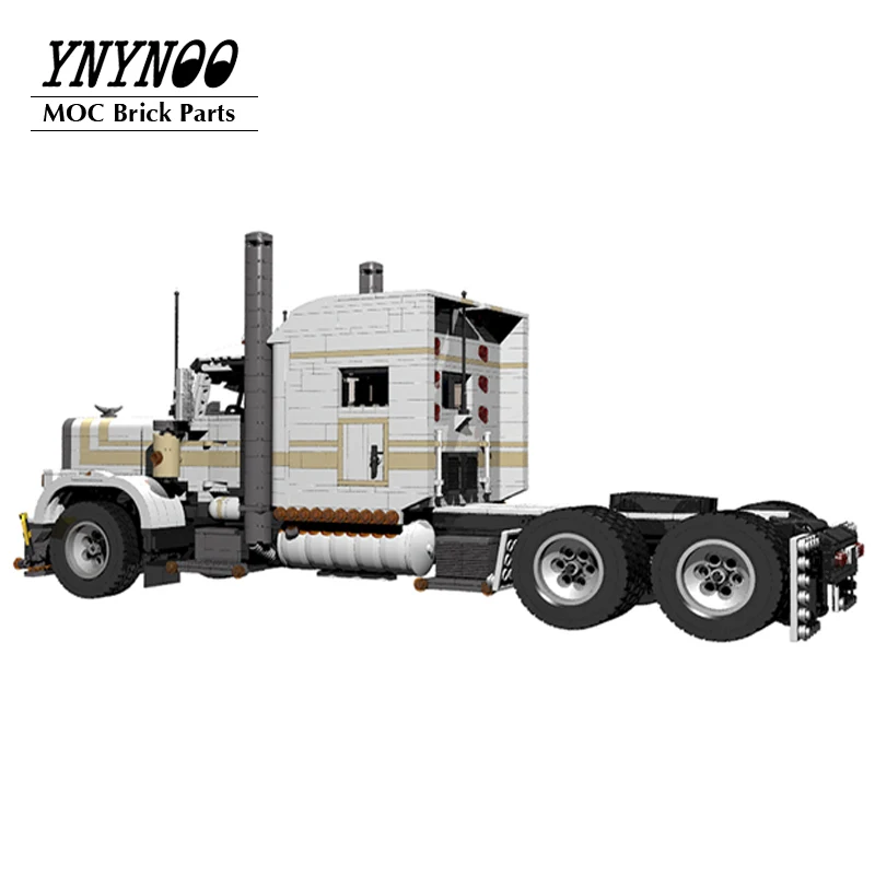 NEW Technical Peterbilt-389 with Ultra Sleeper Matched 1:17 Fuel Trailer for Semi Truck MOC Building Block Bricks DIY Toys Gifts