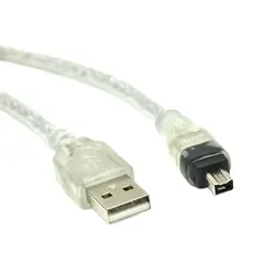 USB Male To Firewire IEEE 1394 4 Pin Male ILink Adapter Cord Firewire 1394 Cable For SONY DCR-TRV75E DV Camera Cable 120cm