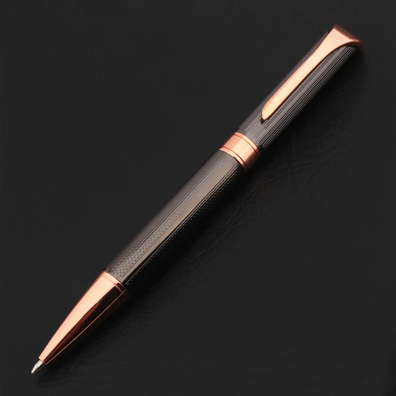 Luxury High Quality 719 Gray rose gold Business Office Ballpoint Pen Student School Stationery Supplies Blue Ink