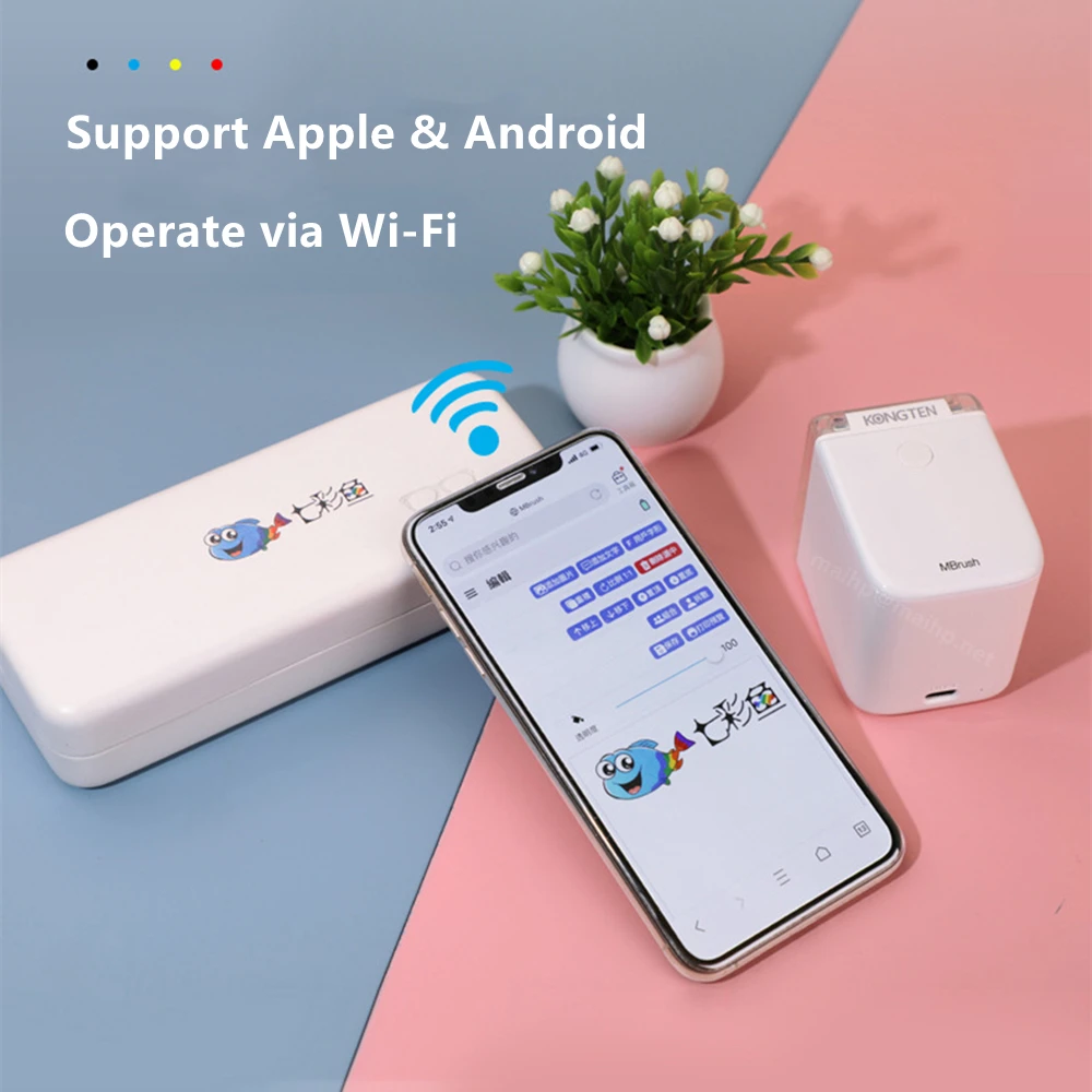 60ML 1 Bottle Bluetooth Mobile Color Mini Handheld Printer Portable Wifi Printers Handheld Inkjet Printer Accessories Coating