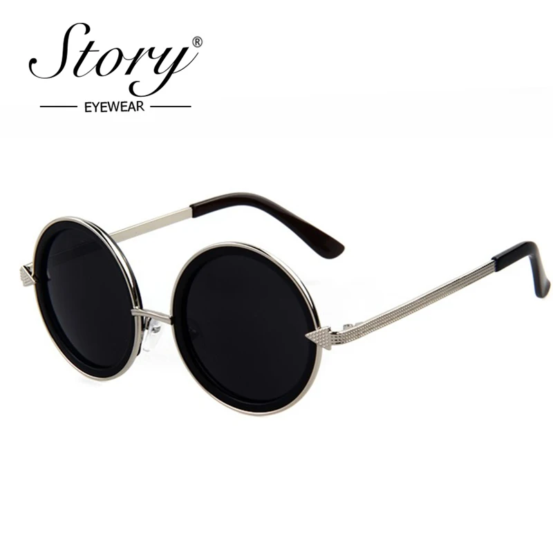 STORY Brand Designer Mens Women Sunglasses KW Style Retro Arrow Sun Glasses For Driver Steampunk Sunglasses Male Female 8005