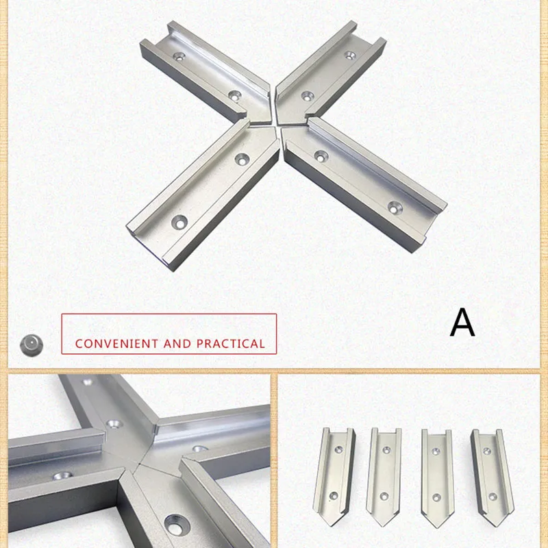 200mm Cross T-track Connector Set 30 Type T-slot Miter Track Jig Fixture Slot Connector B99