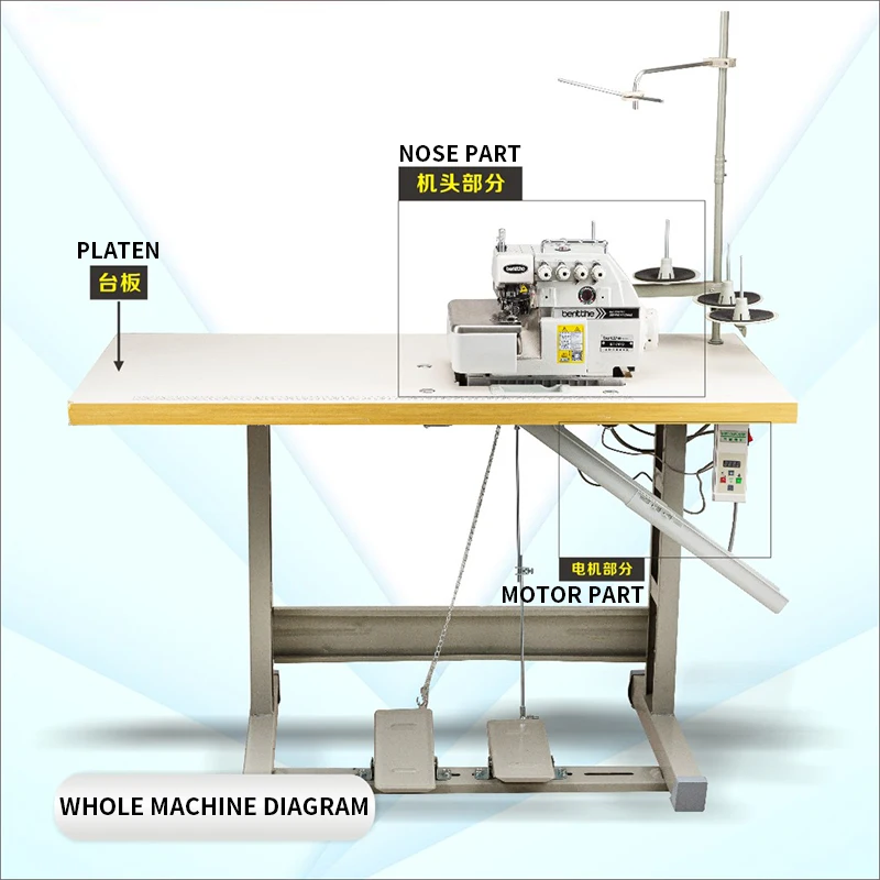 747D Computer Three-thread Four-thread Five-thread Overlock Machine Overlock Sewing Machine Household Industrial Sewing Machine