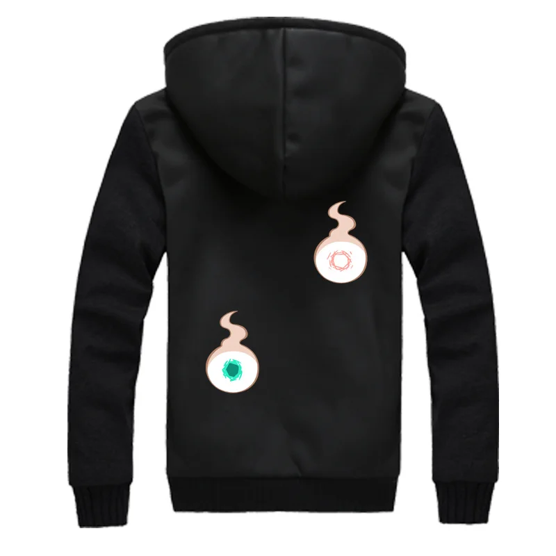 Toilet-Bound Anime Hanako-kun Hoodies Ghost Print Thick Winter Super Warm Cotton Sweatshirts Coats Thicken Fleece (US Size)