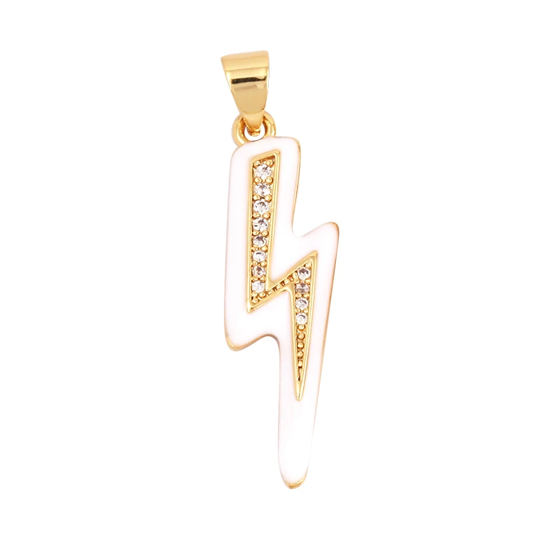 Flashing Bolt  Enamel Charm Neon Pink Orange Turquoise Red Pendant Oil Dropped,Gold Plated Colour,Necklace Bracelet Pendant M98