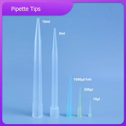 DXY Lab 10ul 200ul 1000ul 5ml 10ml PP Plastic Pipette Tips For Chemistry Test Pipettor Tips/ Disposable Pipette Tips PP material